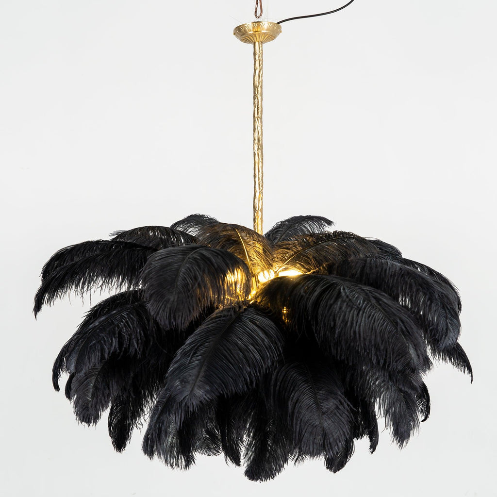 Ostrich Feather Ceiling Pendant Lighting Lobby