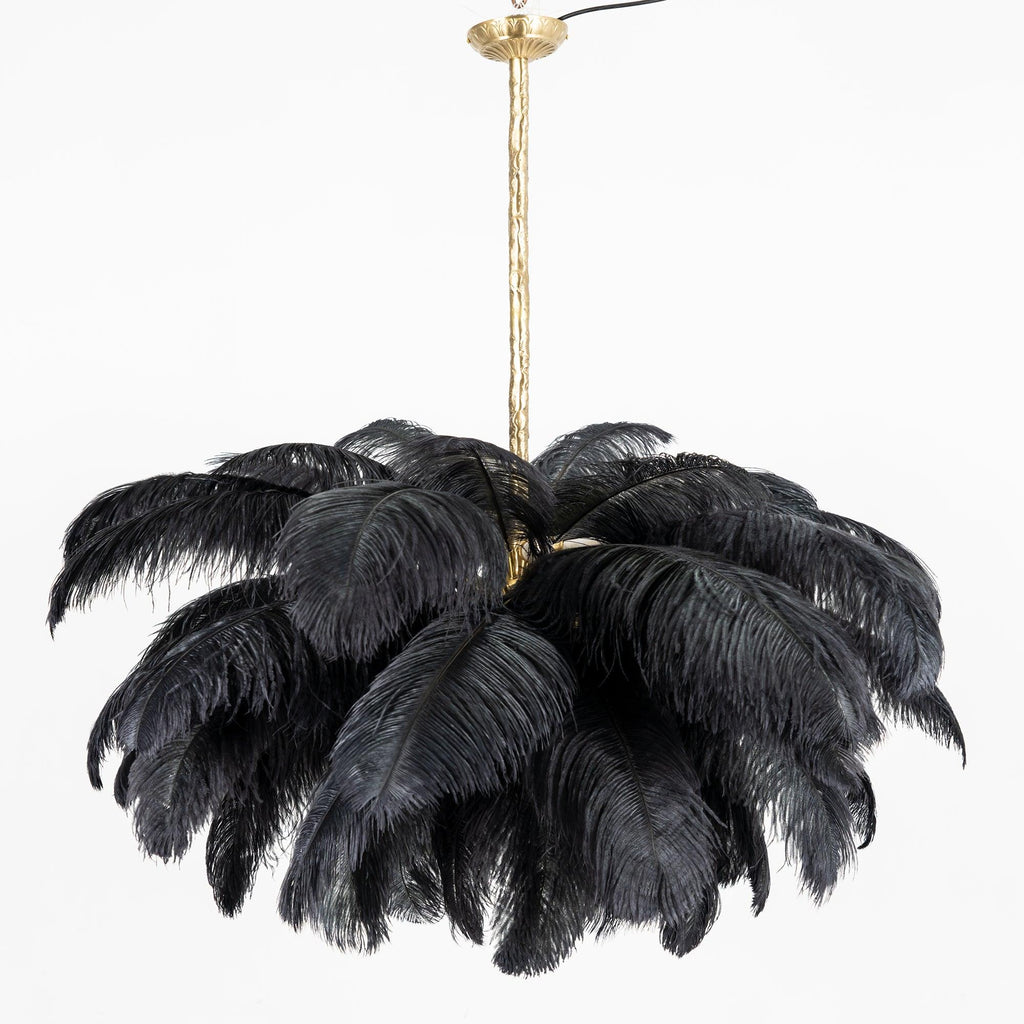 Ostrich Feather Ceiling Pendant Lighting Lobby