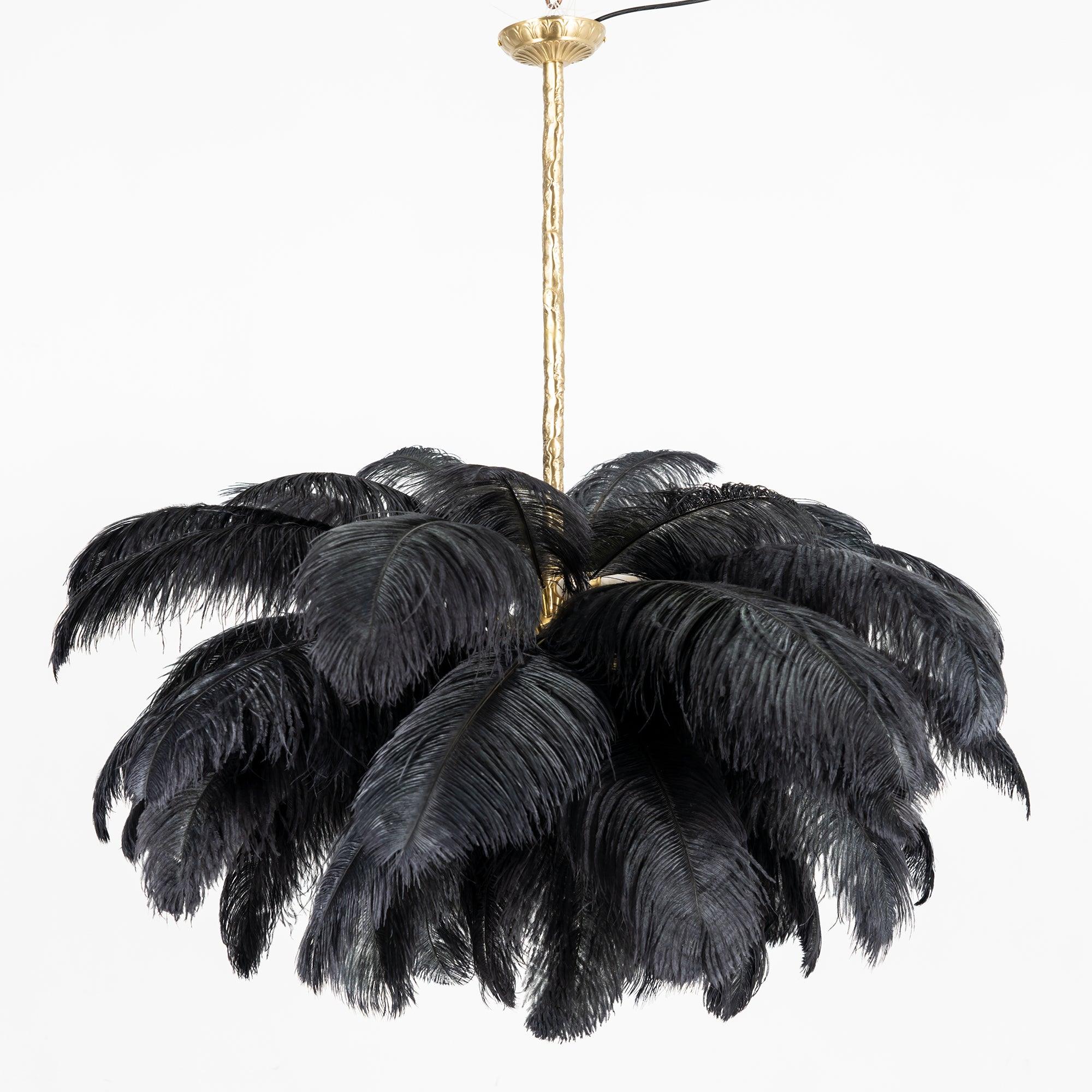 Ostrich Feather Ceiling Pendant Lighting Lobby