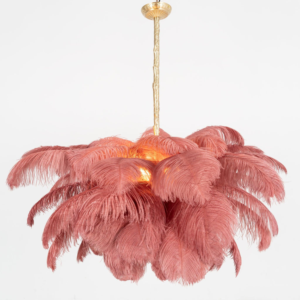 Ostrich Feather Ceiling Pendant Lighting Lobby