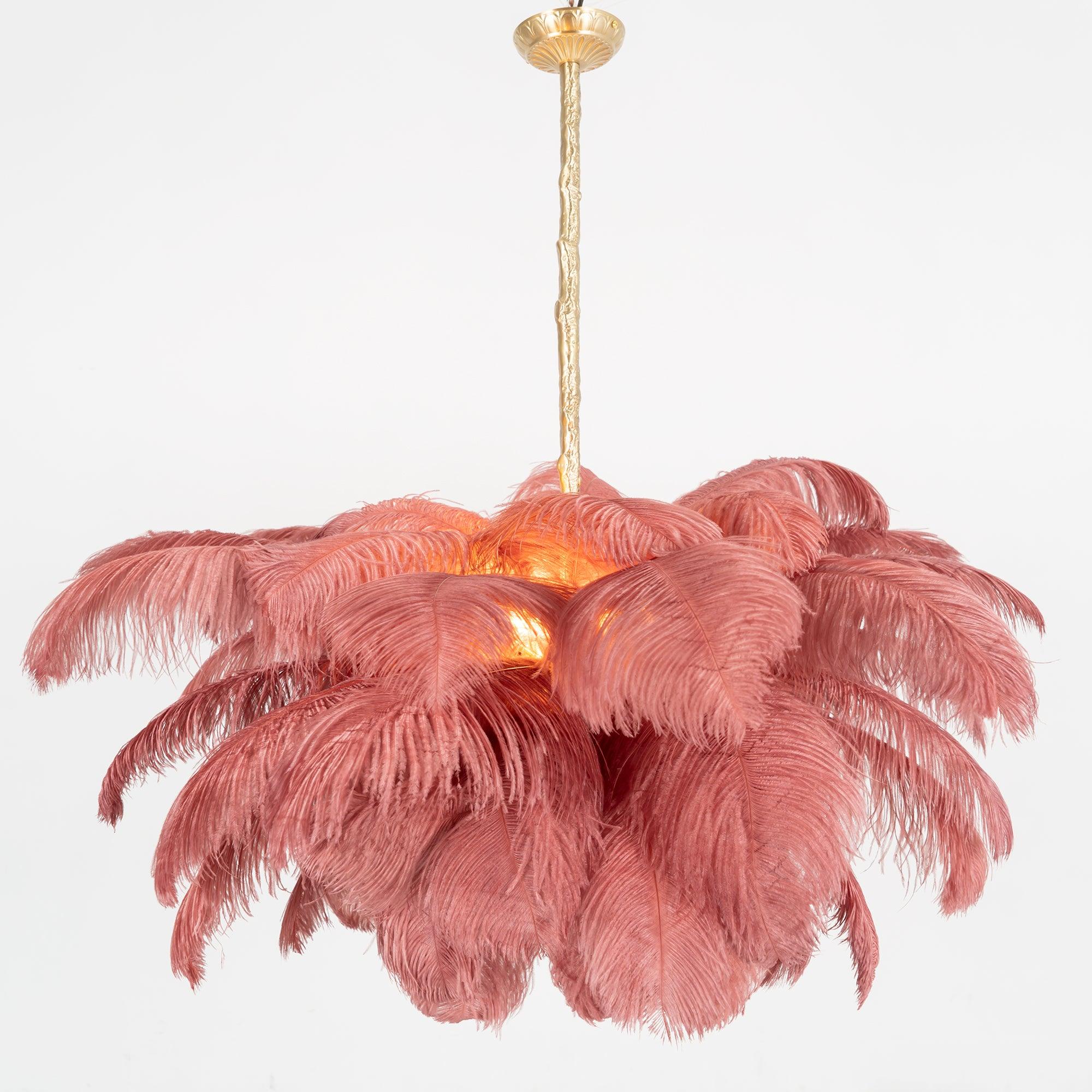 Ostrich Feather Ceiling Pendant Lighting Lobby