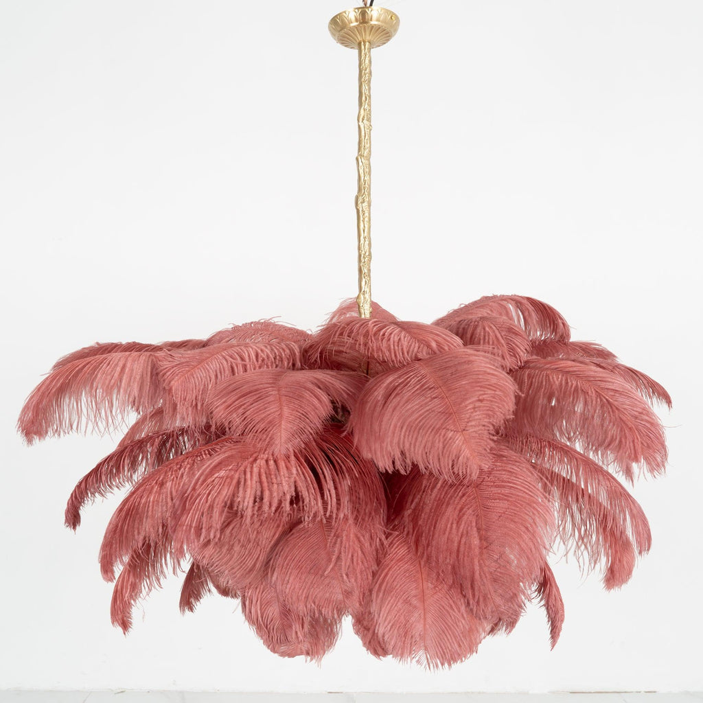 Ostrich Feather Ceiling Pendant Lighting Lobby