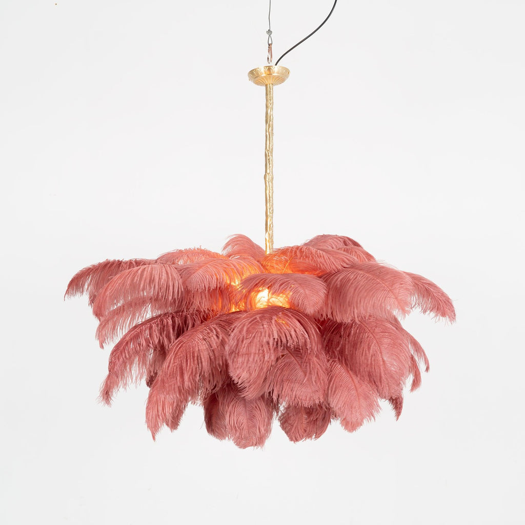 Ostrich Feather Ceiling Pendant Lighting Lobby