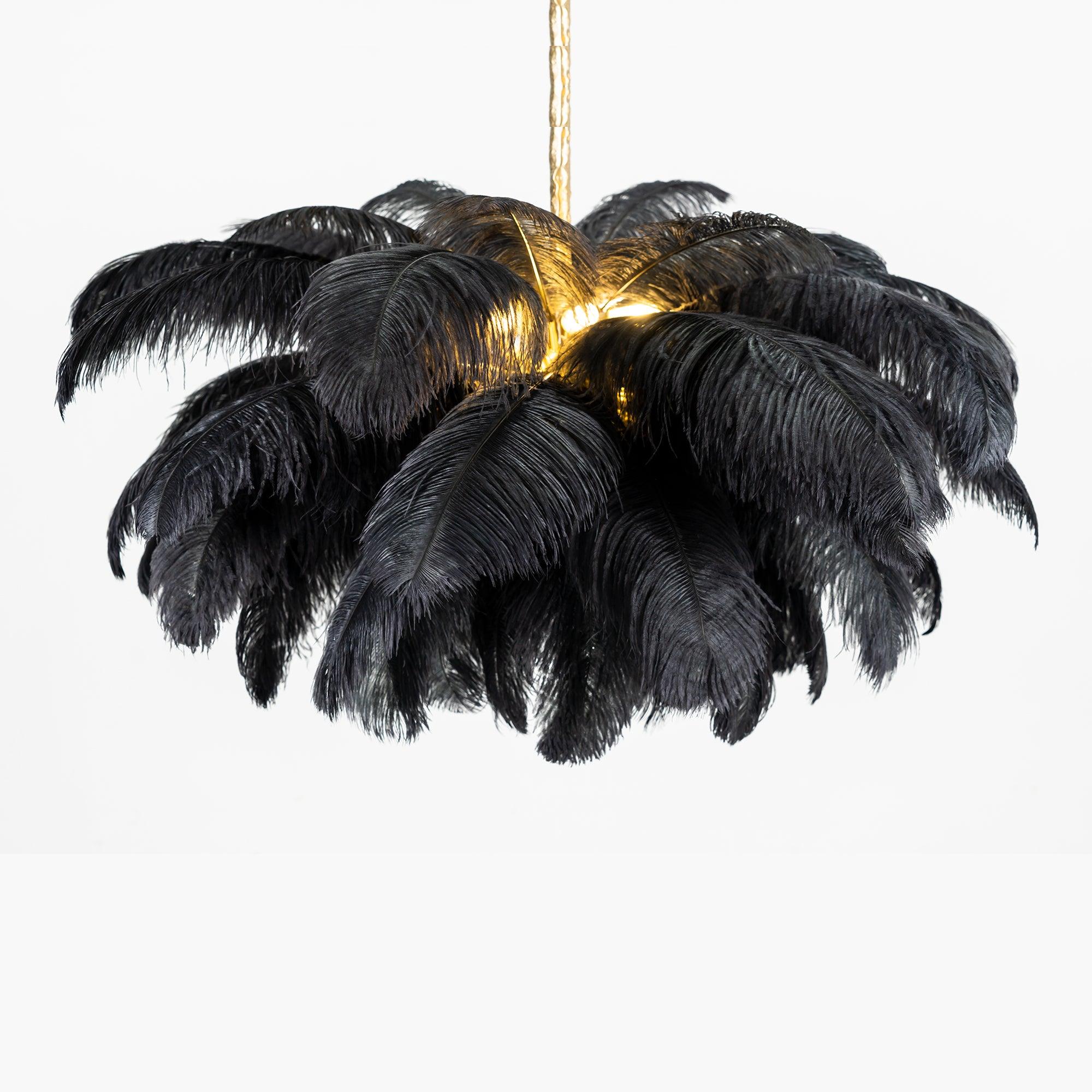 Ostrich Feather Ceiling Pendant Lighting Lobby