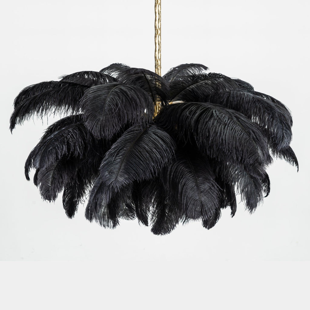 Ostrich Feather Ceiling Pendant Lighting Lobby