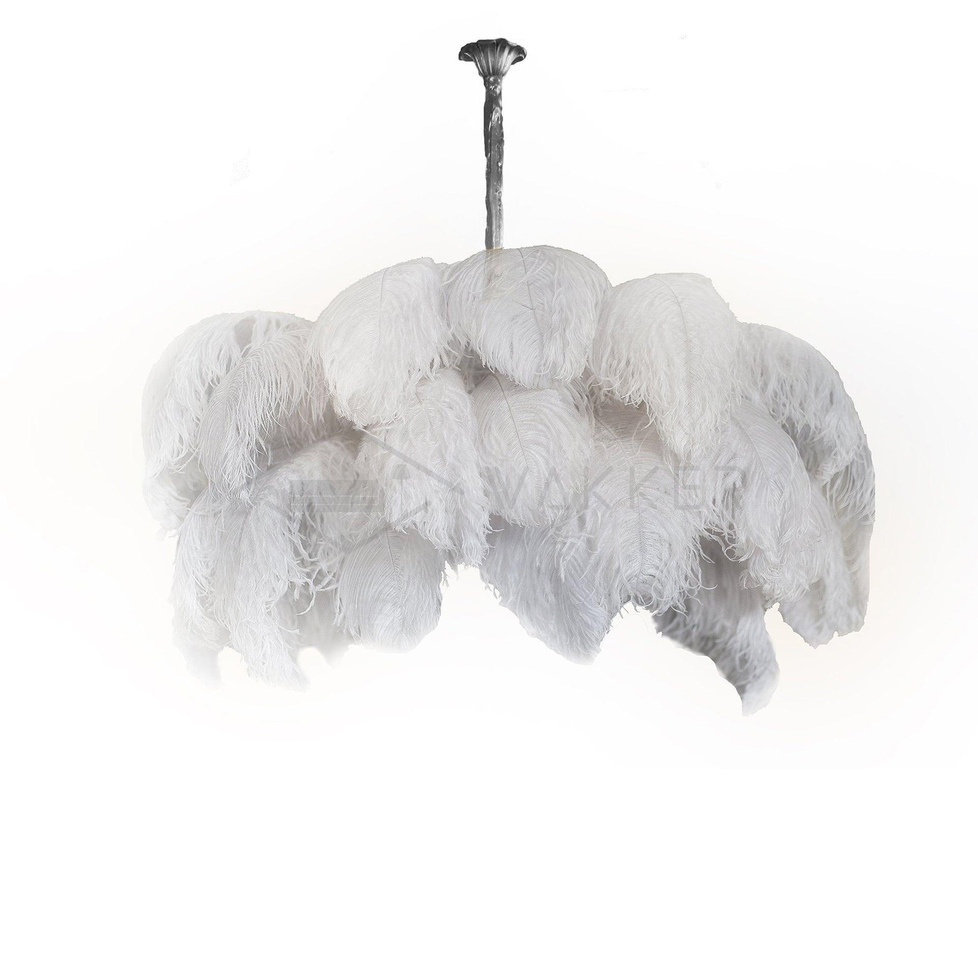 Ostrich Feather Ceiling Pendant Lighting Lobby