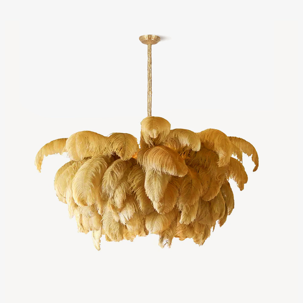 Ostrich Feather Ceiling Pendant Lighting Lobby