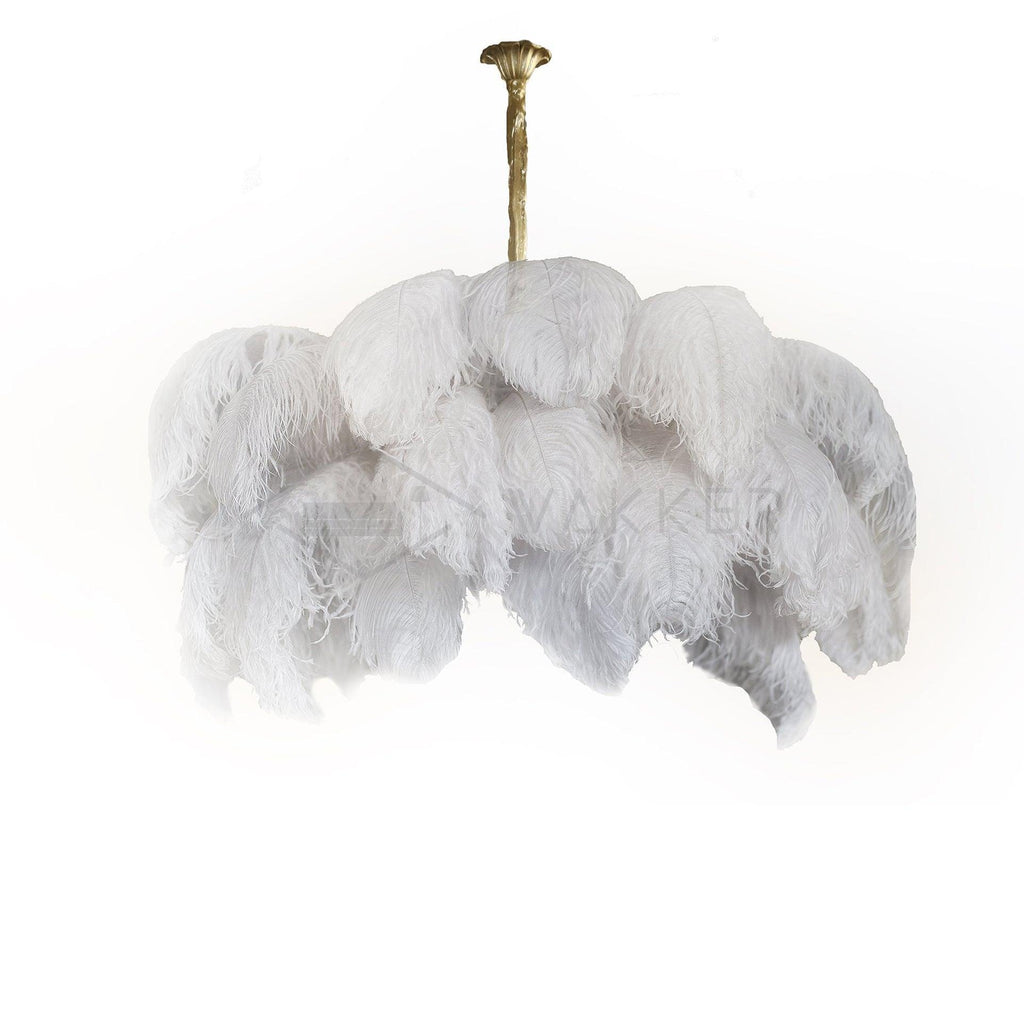 Ostrich Feather Ceiling Pendant Lighting Lobby