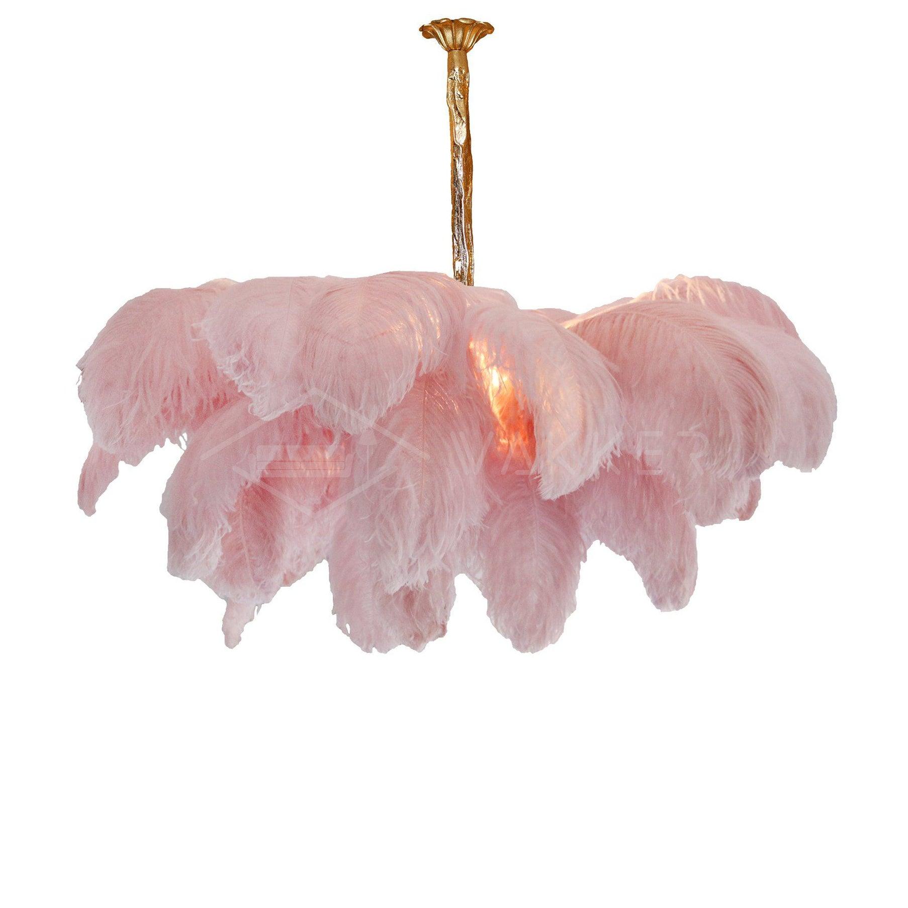 Ostrich Feather Ceiling Pendant Lighting Lobby