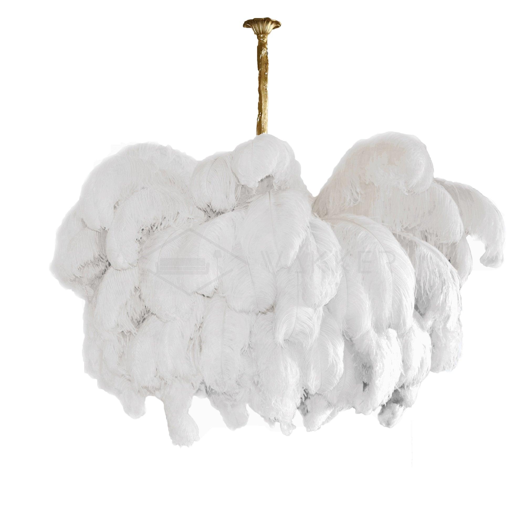 Ostrich Feather Ceiling Pendant Lighting Lobby