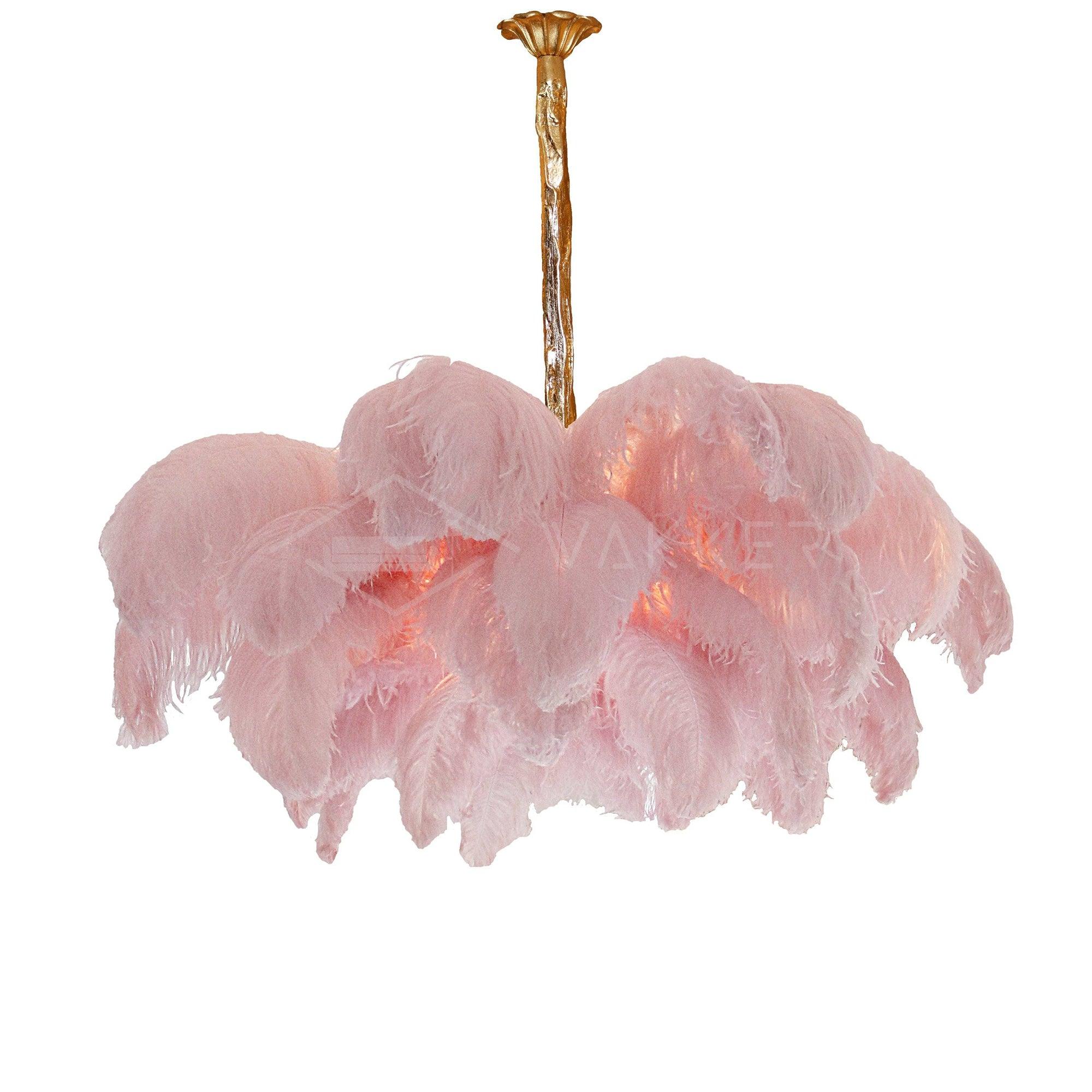 Ostrich Feather Ceiling Pendant Lighting Lobby