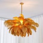 Ostrich Feather Ceiling Pendant Lighting Lobby