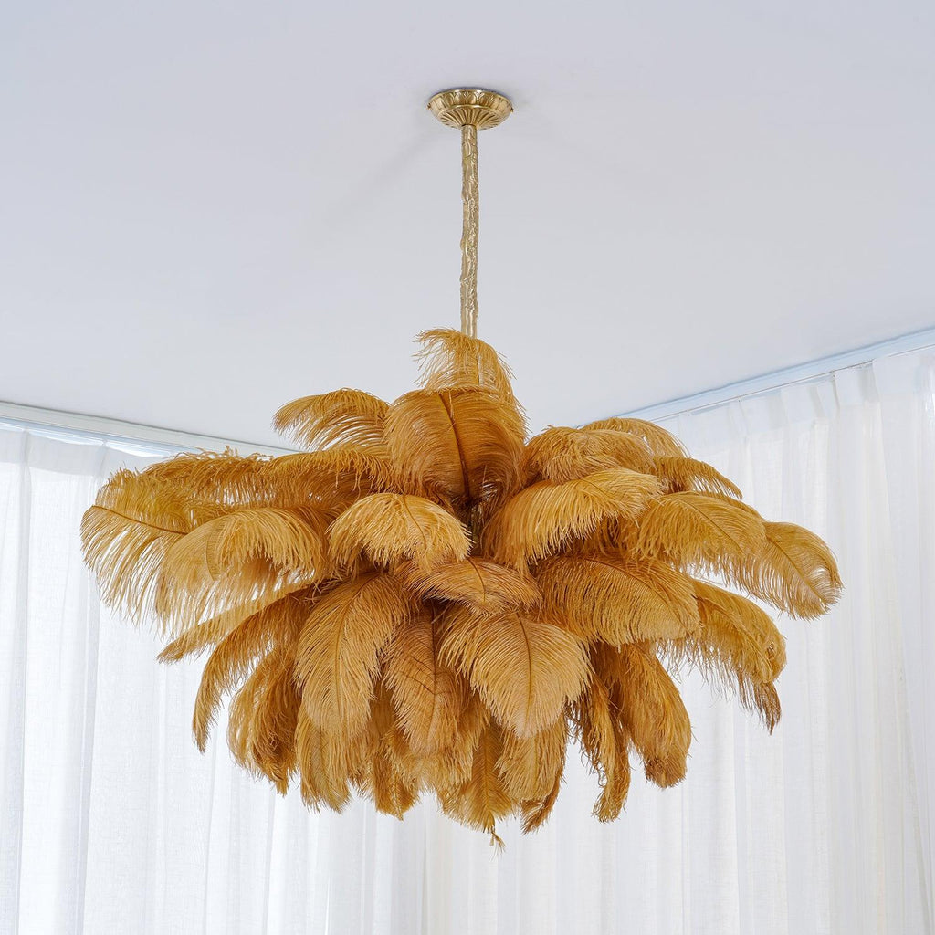 Ostrich Feather Ceiling Pendant Lighting Lobby