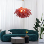 Ostrich Feather Ceiling Pendant Lighting Lobby