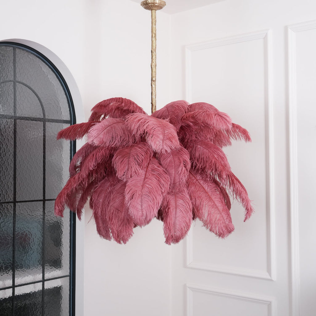 Ostrich Feather Ceiling Pendant Lighting Lobby