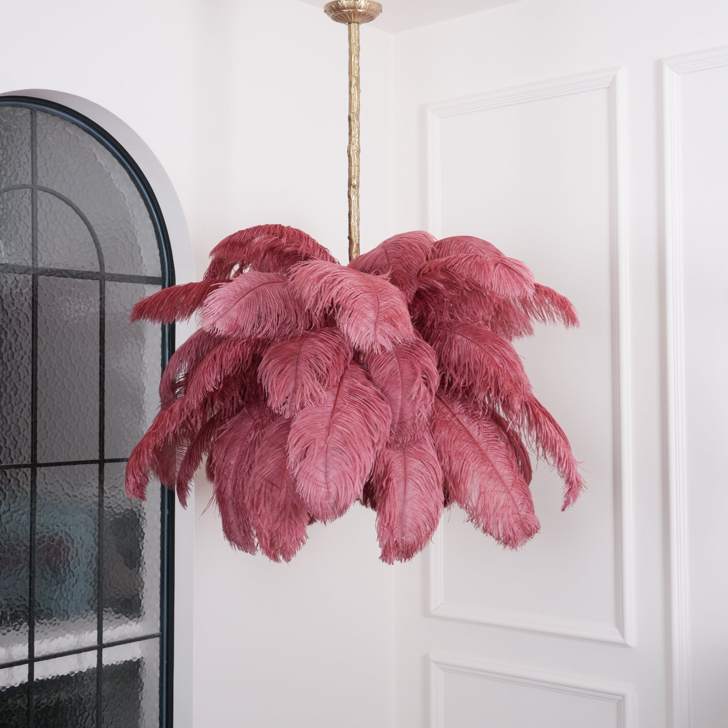 Ostrich Feather Ceiling Pendant Lighting Lobby