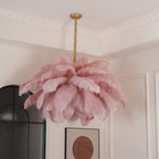 Ostrich Feather Ceiling Pendant Lighting Lobby