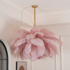 Ostrich Feather Ceiling Pendant Lighting Lobby