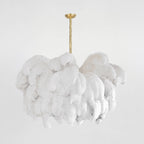 Ostrich Feather Ceiling Pendant Lighting Lobby
