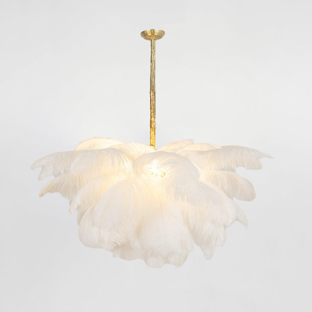 Ostrich Feather Ceiling Pendant Lighting Lobby