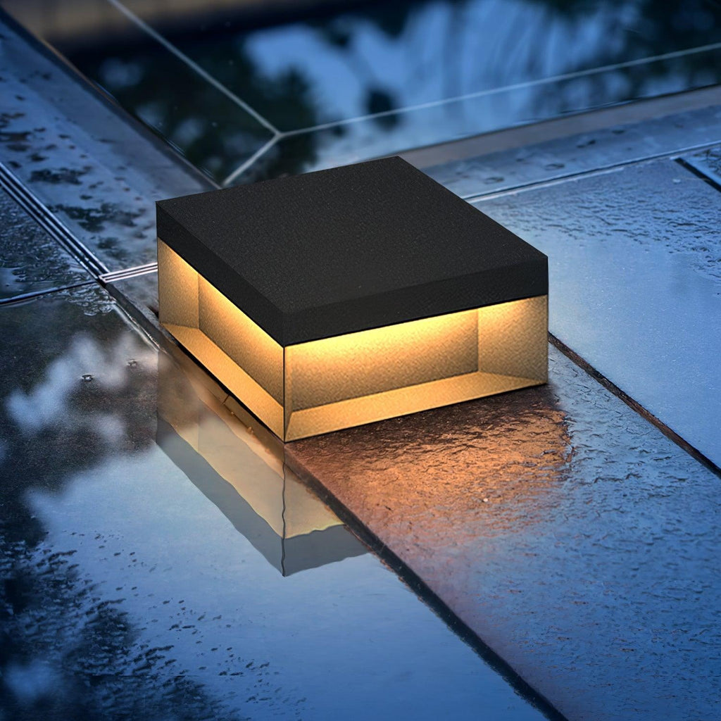 Outdoor Black Box Lamp Post Lighting Lobby