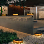 Outdoor Black Box Lamp Post Lighting Lobby