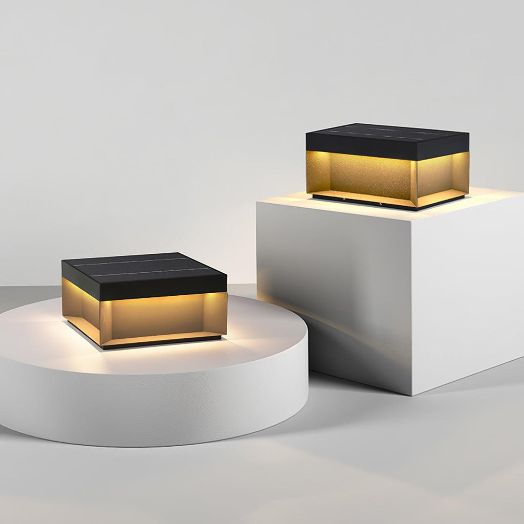 Outdoor Black Box Lamp Post Lighting Lobby
