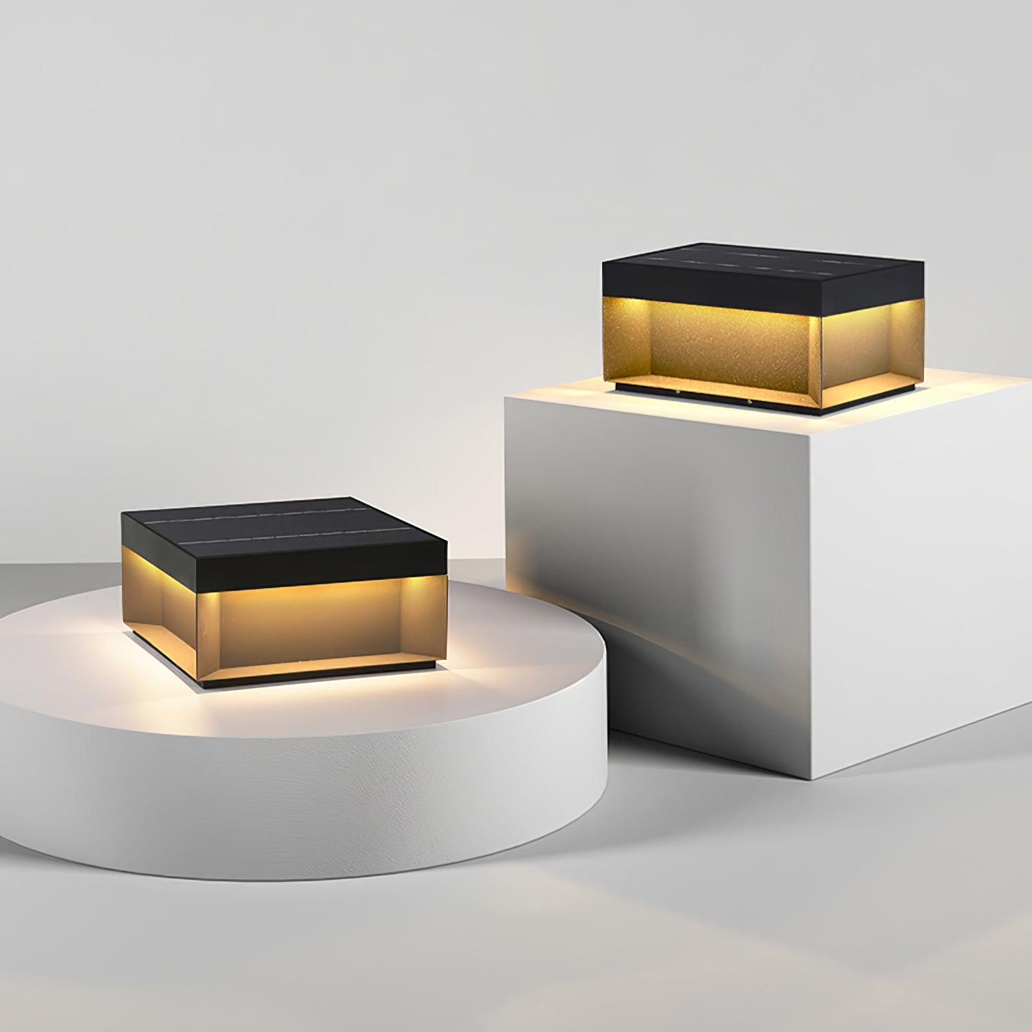 Outdoor Black Box Lamp Post Lighting Lobby