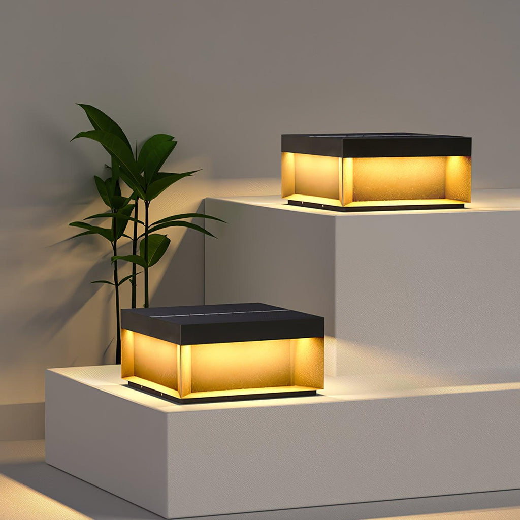 Outdoor Black Box Lamp Post Lighting Lobby