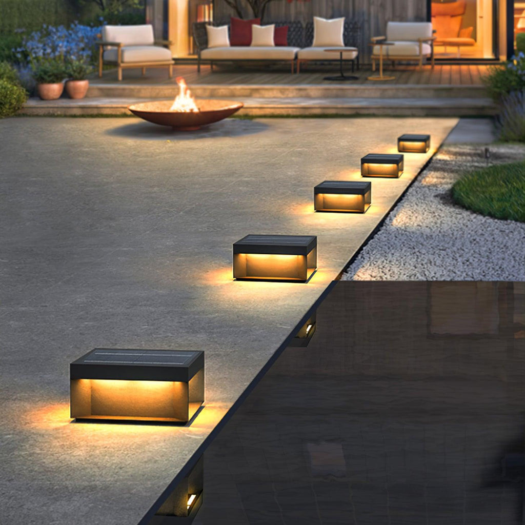 Outdoor Black Box Lamp Post Lighting Lobby
