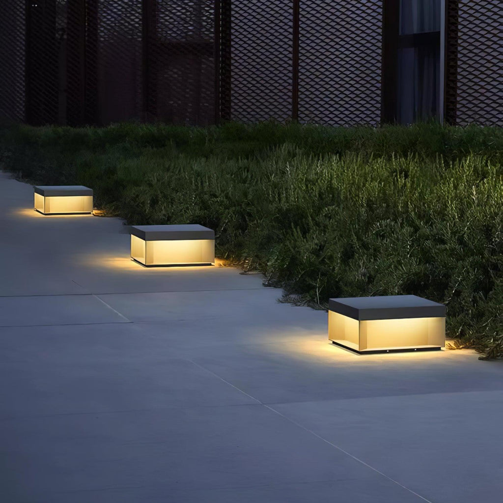 Outdoor Black Box Lamp Post Lighting Lobby