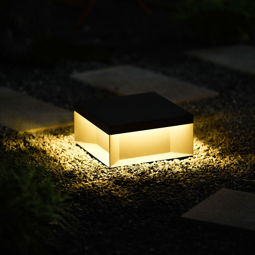 Outdoor Black Box Lamp Post Lighting Lobby