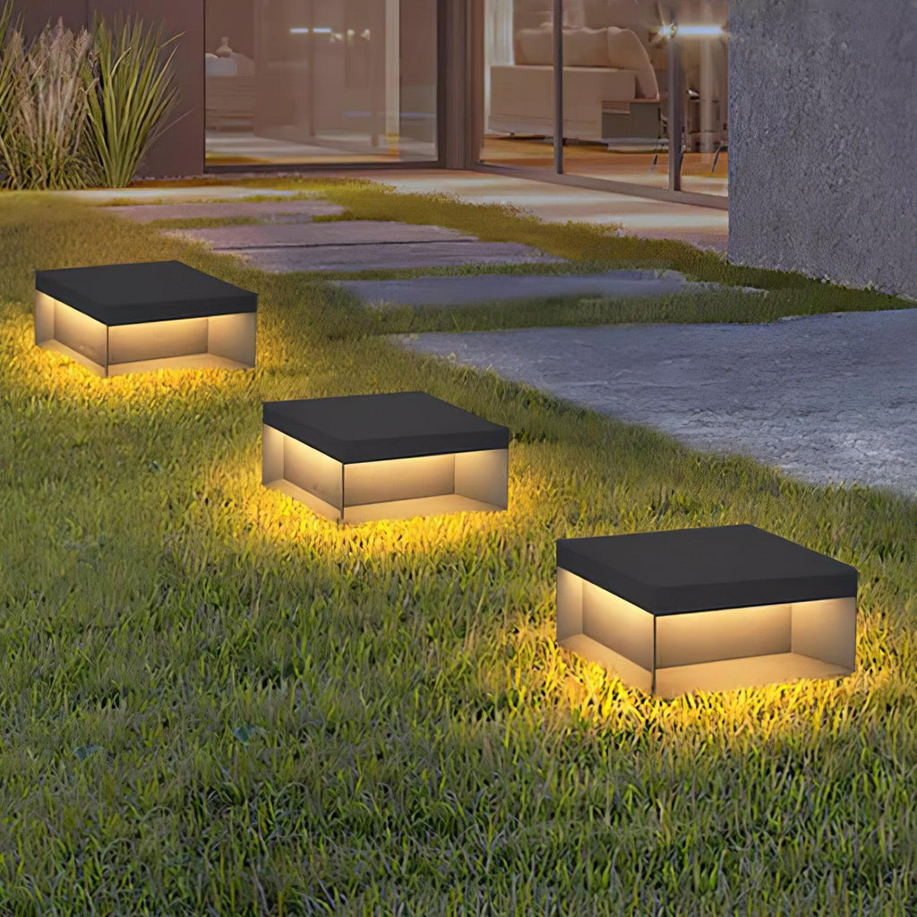 Outdoor Black Box Lamp Post Lighting Lobby