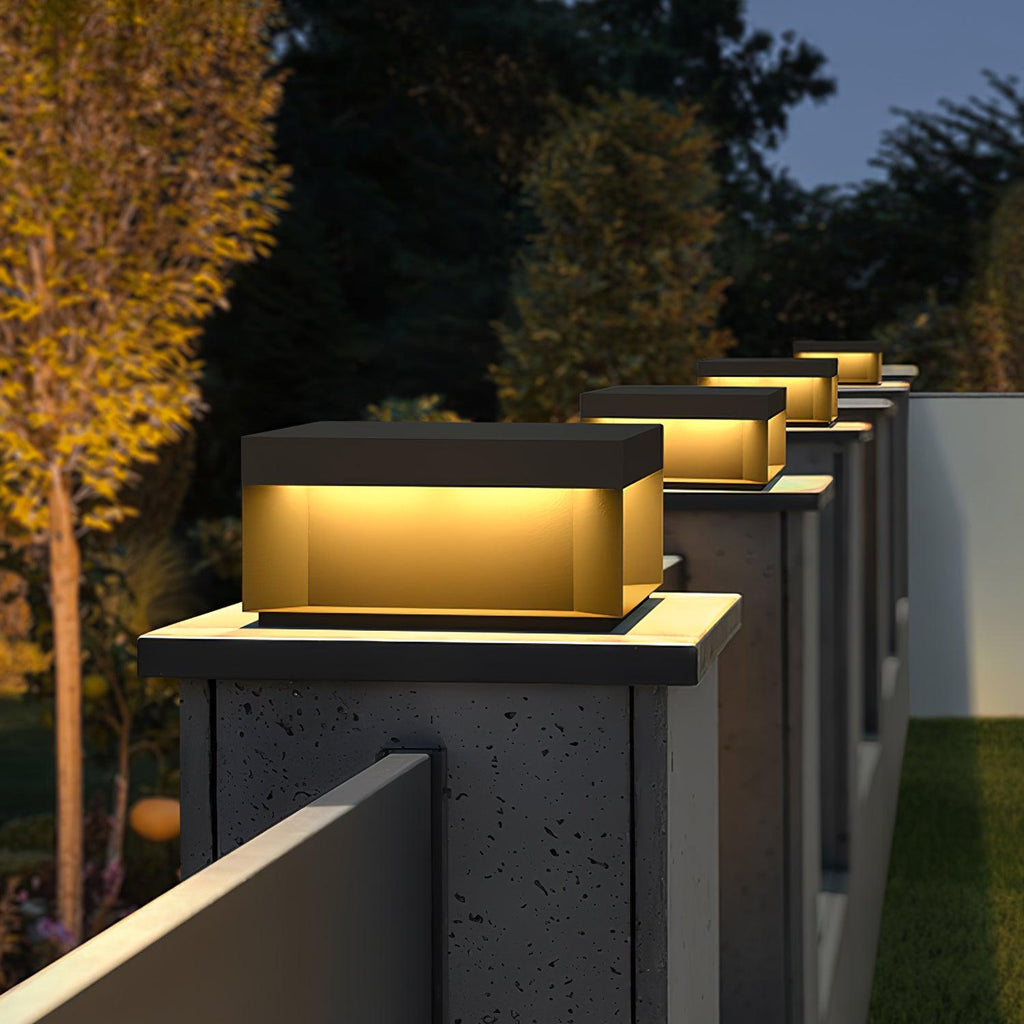Outdoor Black Box Lamp Post Lighting Lobby