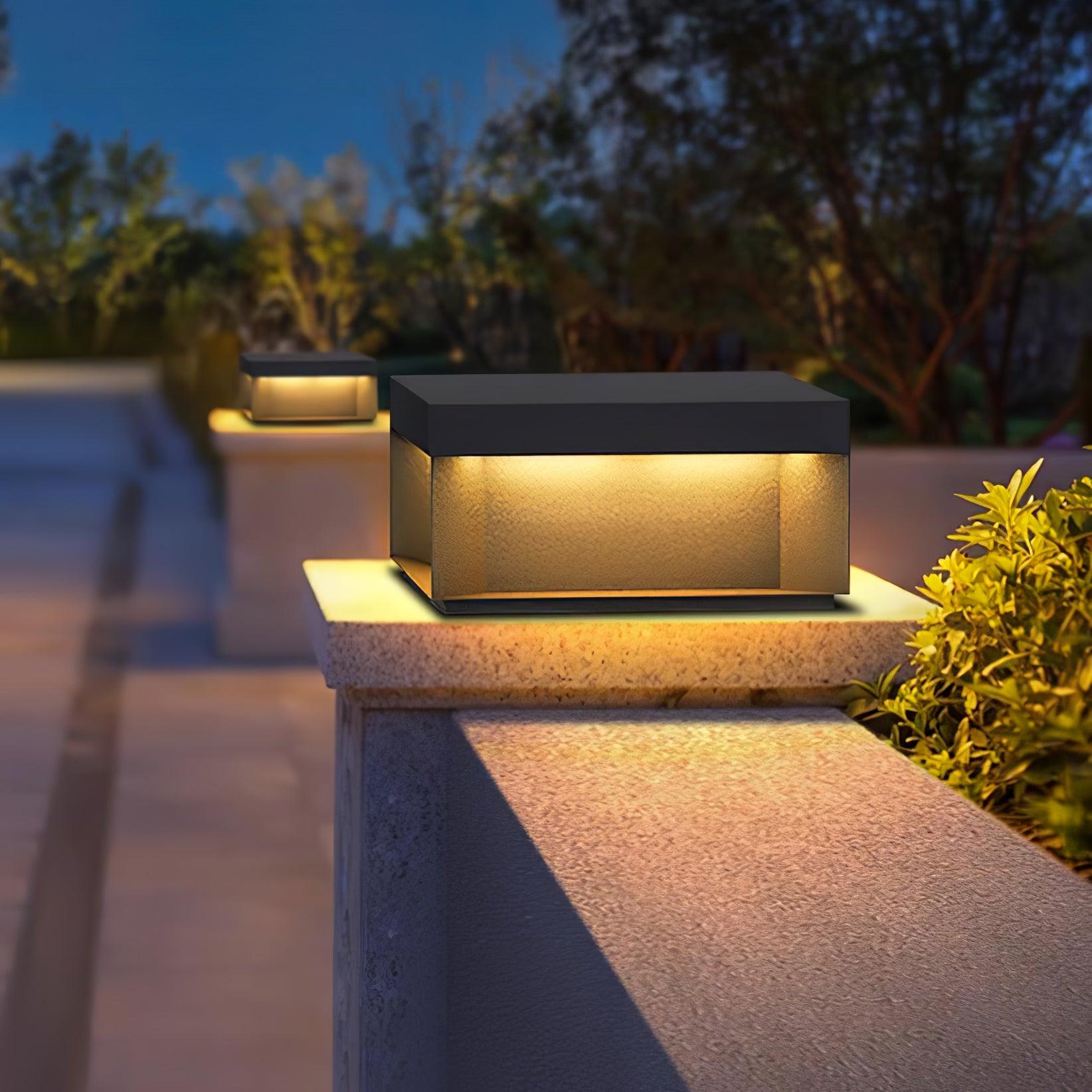 Outdoor Black Box Lamp Post Lighting Lobby