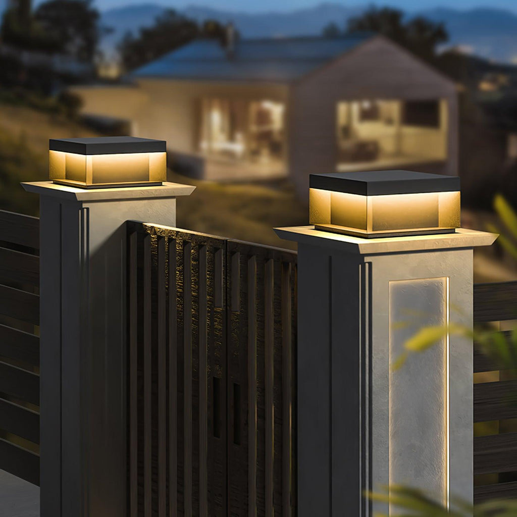 Outdoor Black Box Lamp Post Lighting Lobby