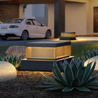 Outdoor Black Box Lamp Post Lighting Lobby