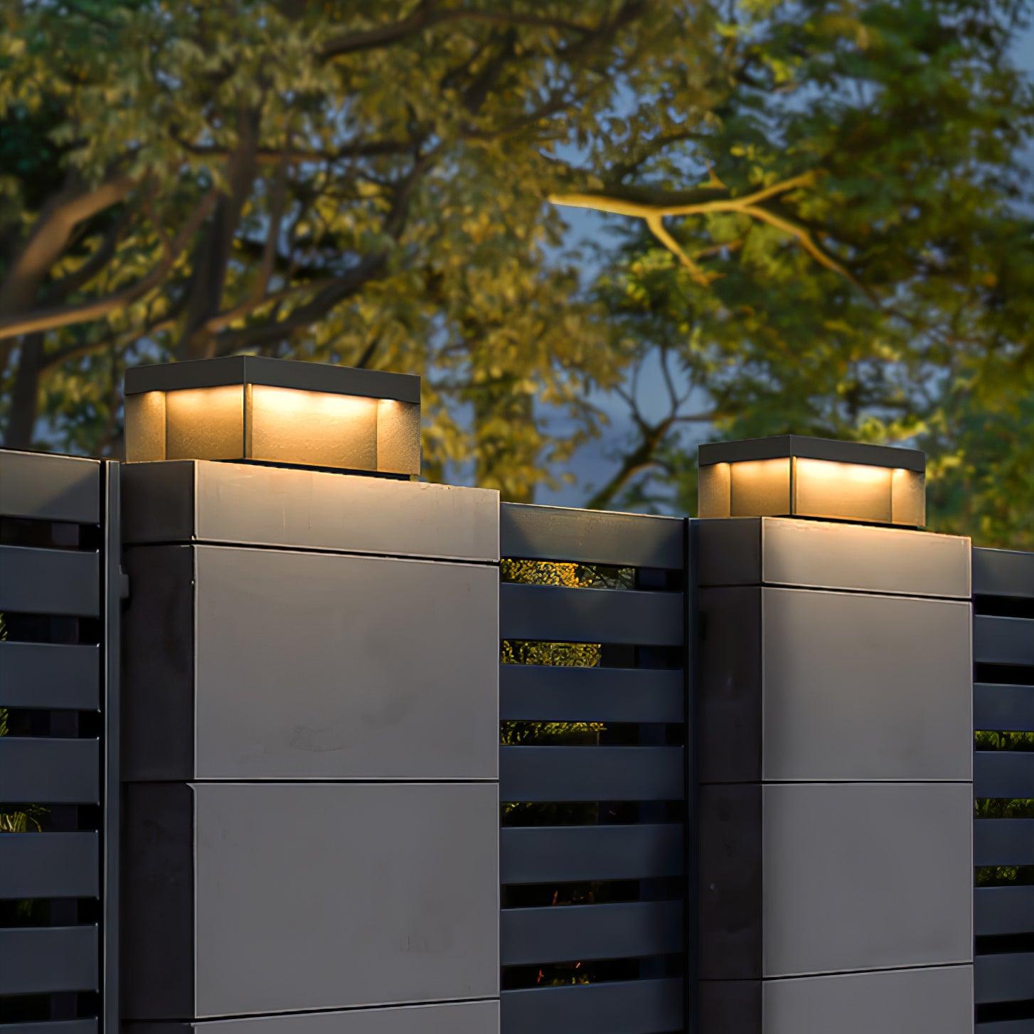 Outdoor Black Box Lamp Post Lighting Lobby