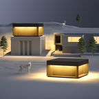 Outdoor Black Box Lamp Post Lighting Lobby