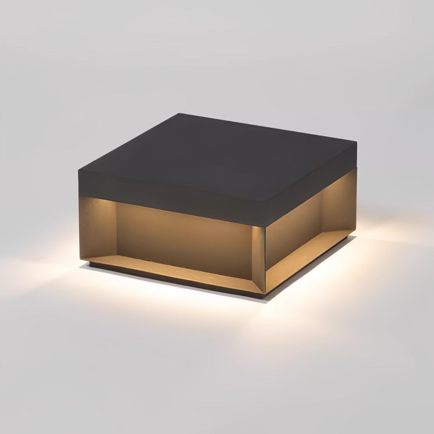 Outdoor Black Box Lamp Post Lighting Lobby