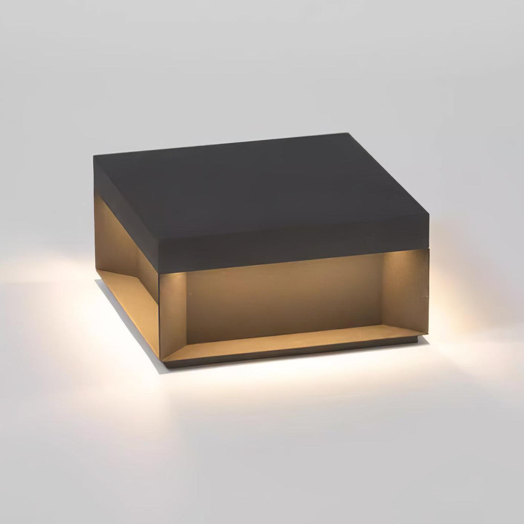 Outdoor Black Box Lamp Post Lighting Lobby