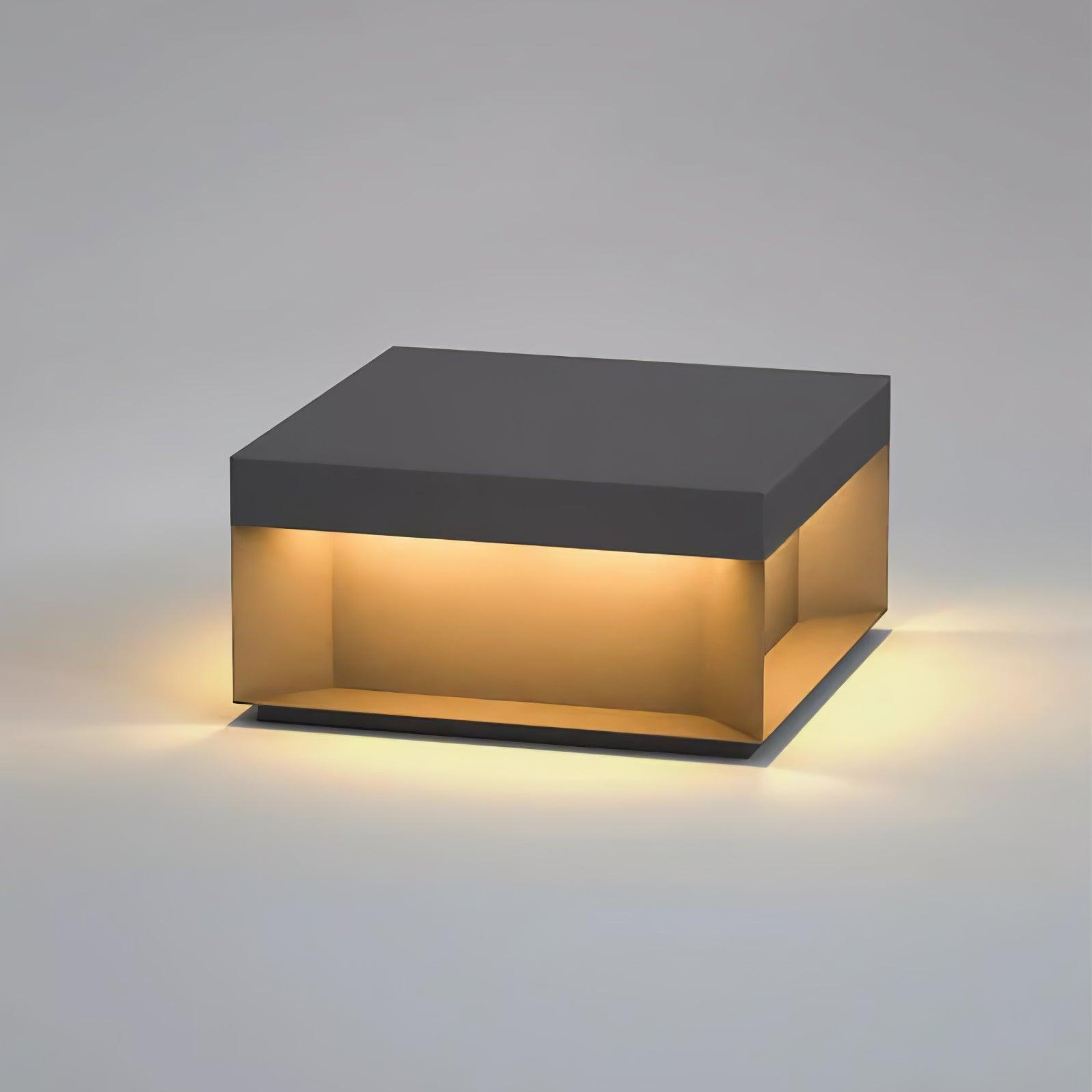 Outdoor Black Box Lamp Post Lighting Lobby