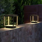 Outdoor Post Light With Square Frame Lighting Lobby