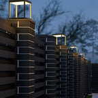 Outdoor Post Light With Square Frame Lighting Lobby
