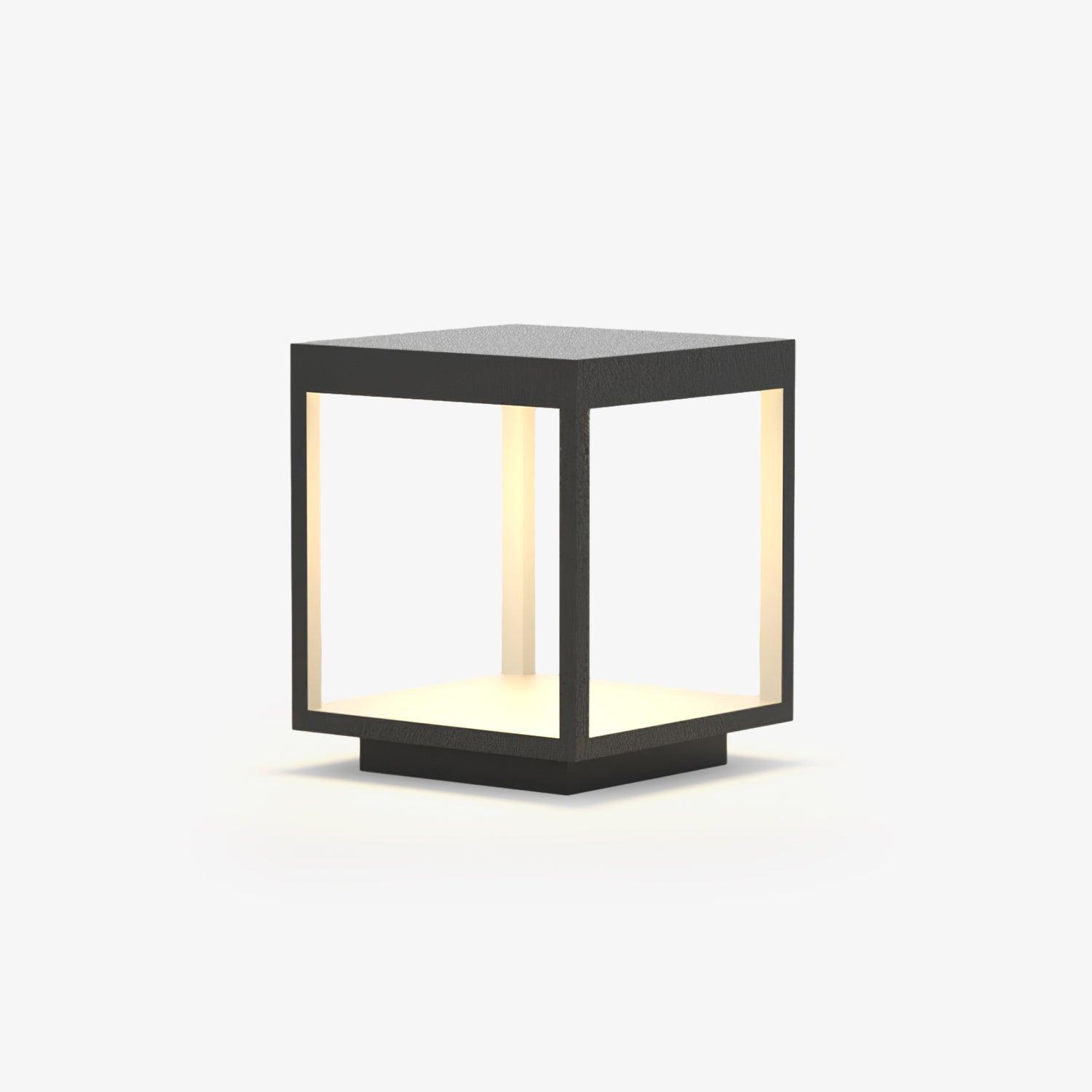 Outdoor Post Light With Square Frame Lighting Lobby