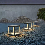 Outdoor Post Light With Square Frame Lighting Lobby