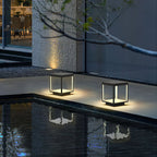 Outdoor Post Light With Square Frame Lighting Lobby