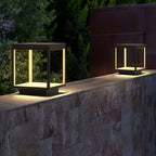 Outdoor Post Light With Square Frame Lighting Lobby
