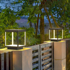 Outdoor Post Light With Square Frame Lighting Lobby