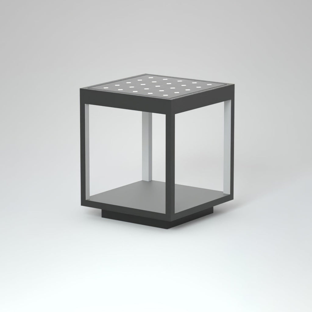 Outdoor Post Light With Square Frame Lighting Lobby